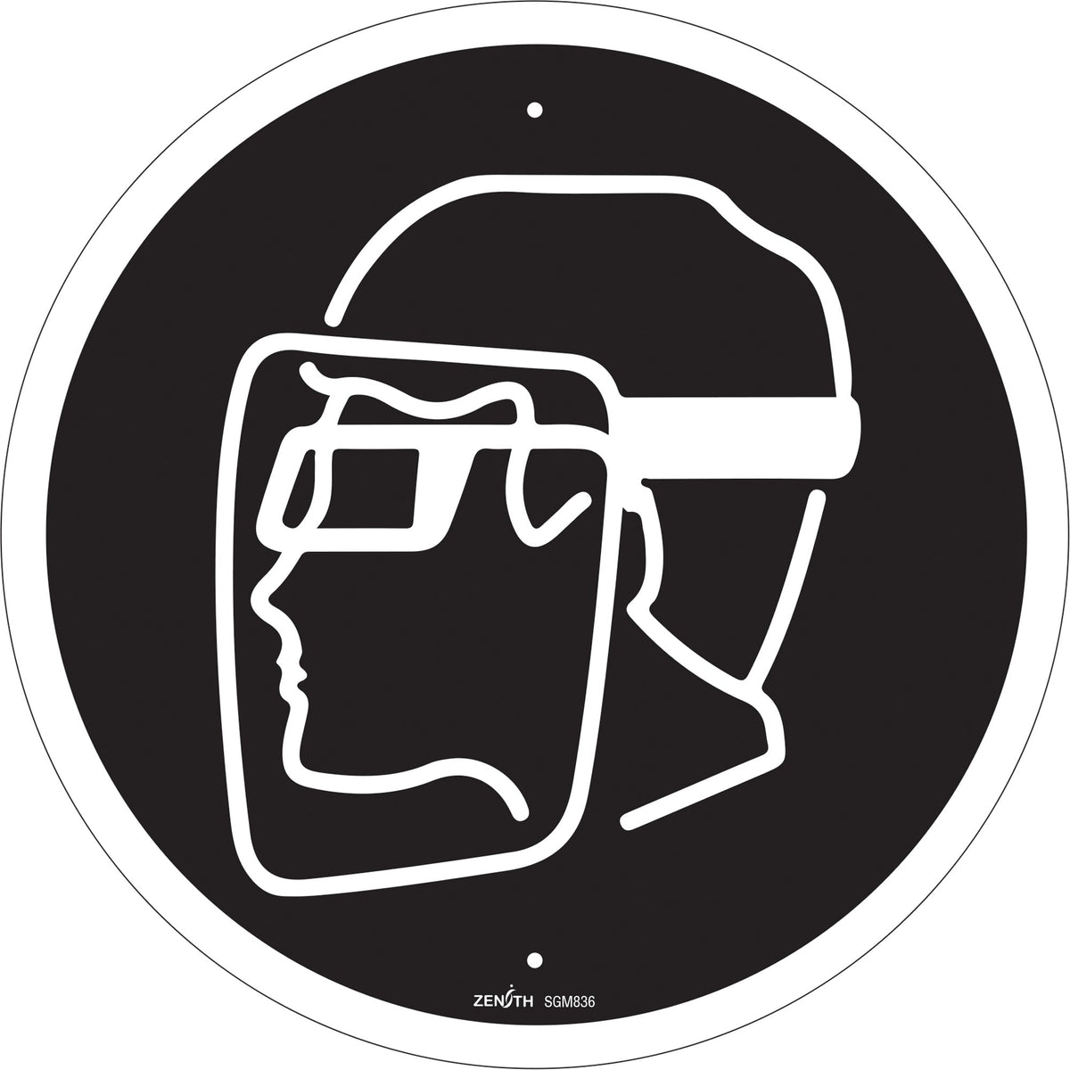 Face Protection Required CSA Standard Safety Sign, 12" x 12", Plastic, Pictogram