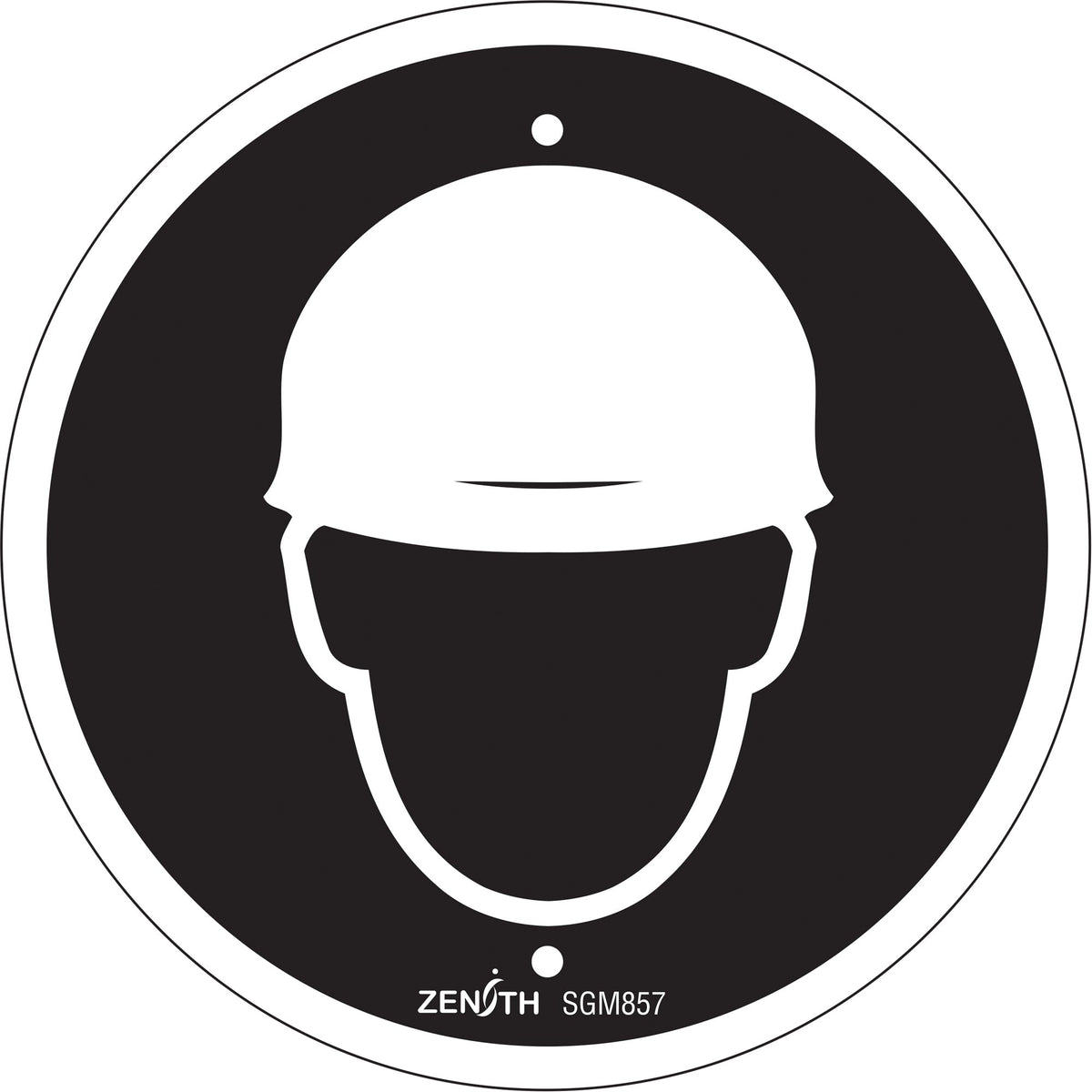 Hardhat Protection Required CSA Standard Safety Sign, 6" x 6", Plastic, Pictogram