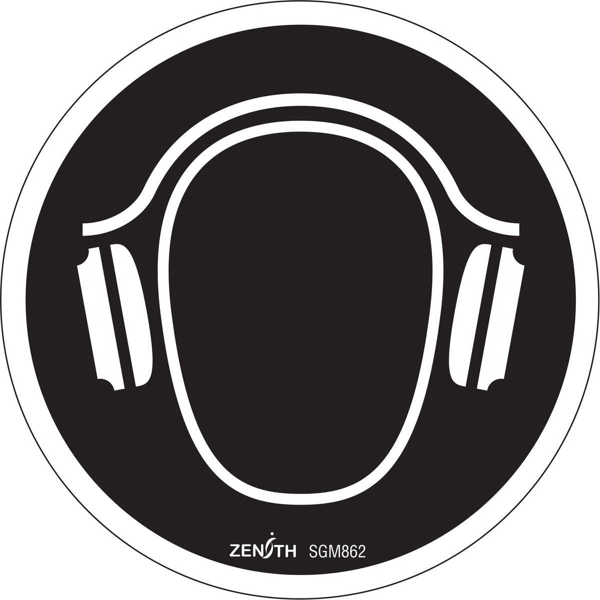 Hearing Protection Required CSA Standard Safety Sign, 6" x 6", Vinyl, Pictogram