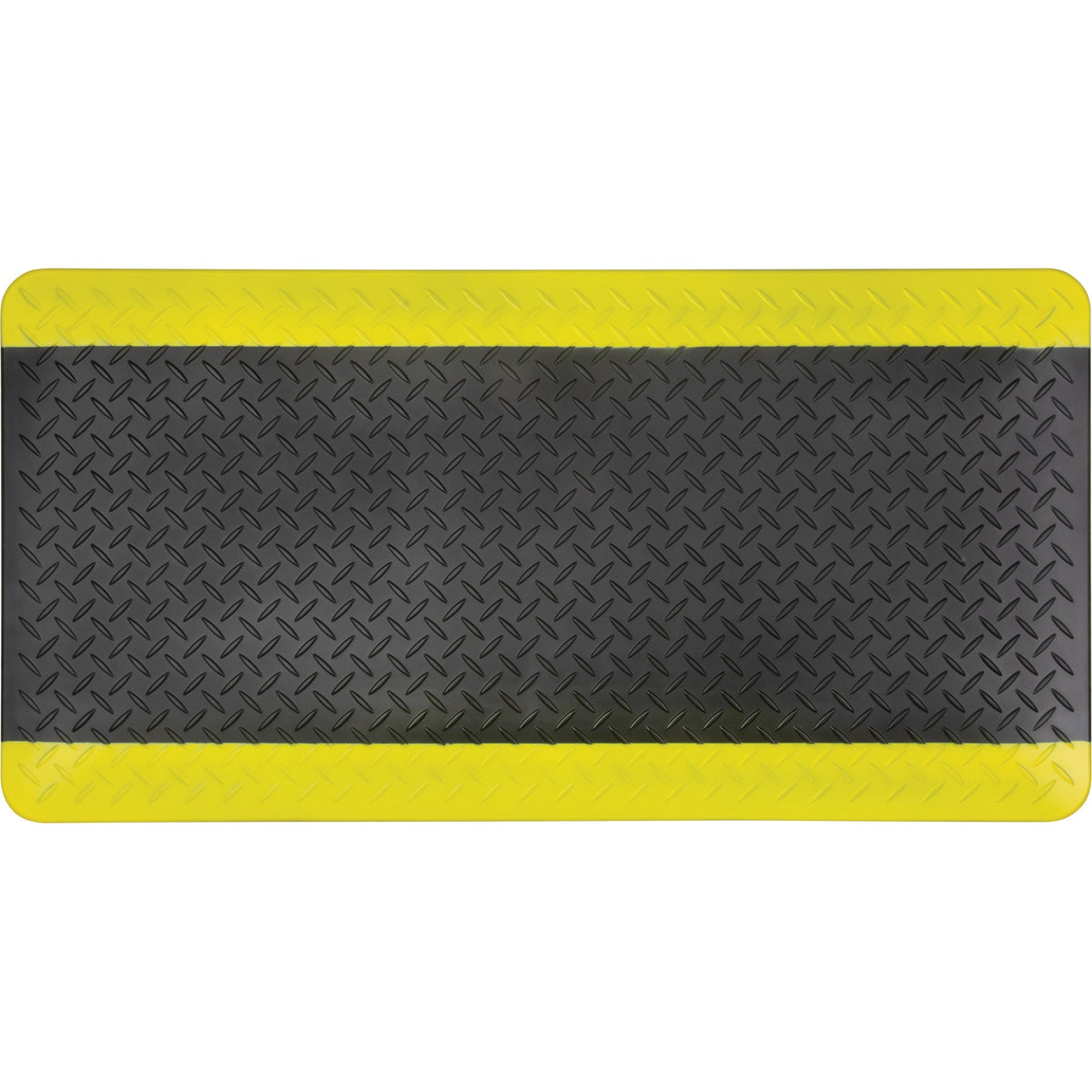 Tapis antifatigue, diamant, 1-2/3' x 3-1/4' x 3/4", noir/jaune, polyuréthane
