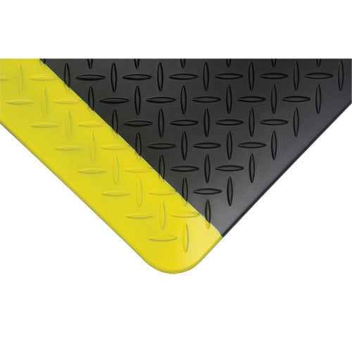 Tapis antifatigue, diamant, 1-2/3' x 3-1/4' x 3/4", noir/jaune, polyuréthane