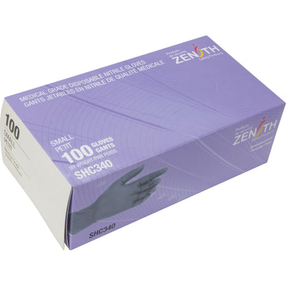 Gants jetables de qualité médicale, petits, en nitrile, 6 mil, sans poudre, noirs, de classe 2