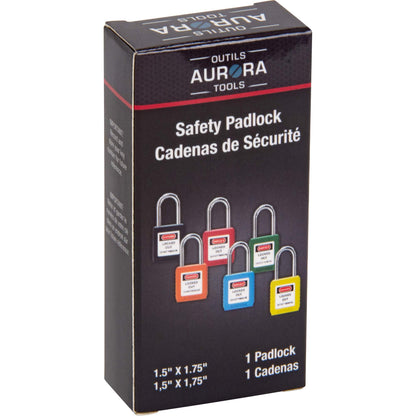 Safety Lock, Yellow, Keyed Different, Thermoplastic, 1-1/2" Width