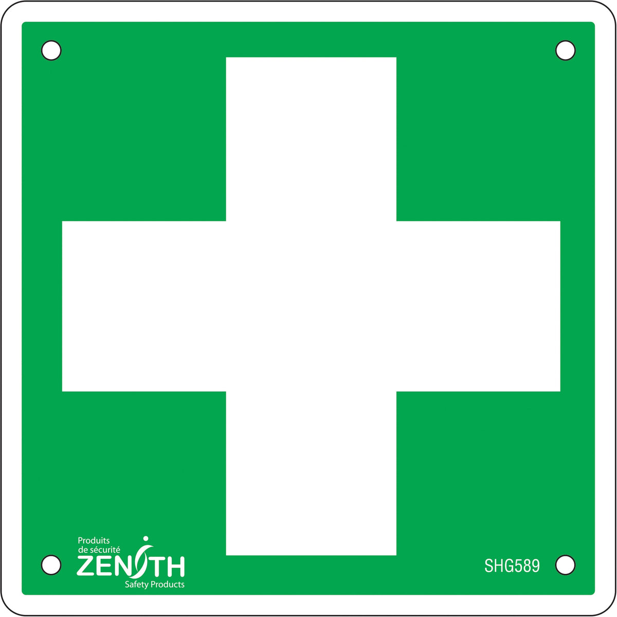 Panneau de premiers secours, 15 x 15 cm, aluminium, pictogramme