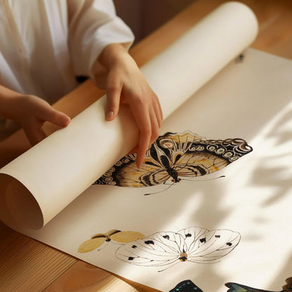 Butterfly Giclee Print: Vintage Japanese Woodblock Art