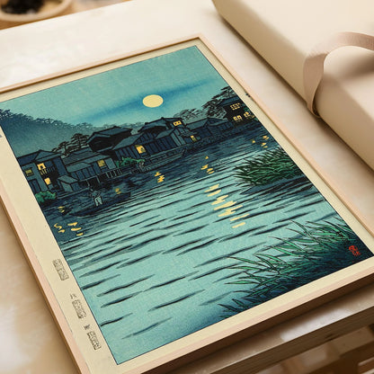 Estampe Giclée Shiro Kasamatsu, Lune Montante : Art Japonais sur Bois