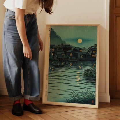 Estampe Giclée Shiro Kasamatsu, Lune Montante : Art Japonais sur Bois