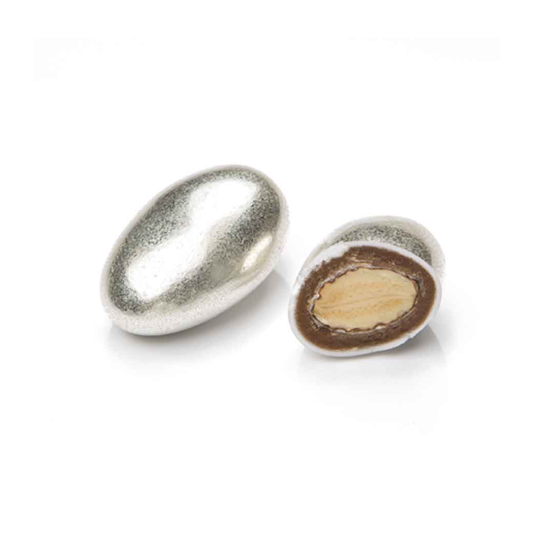 Dragées Amande Argentées – Enrobées de Chocolat Blanc 100g