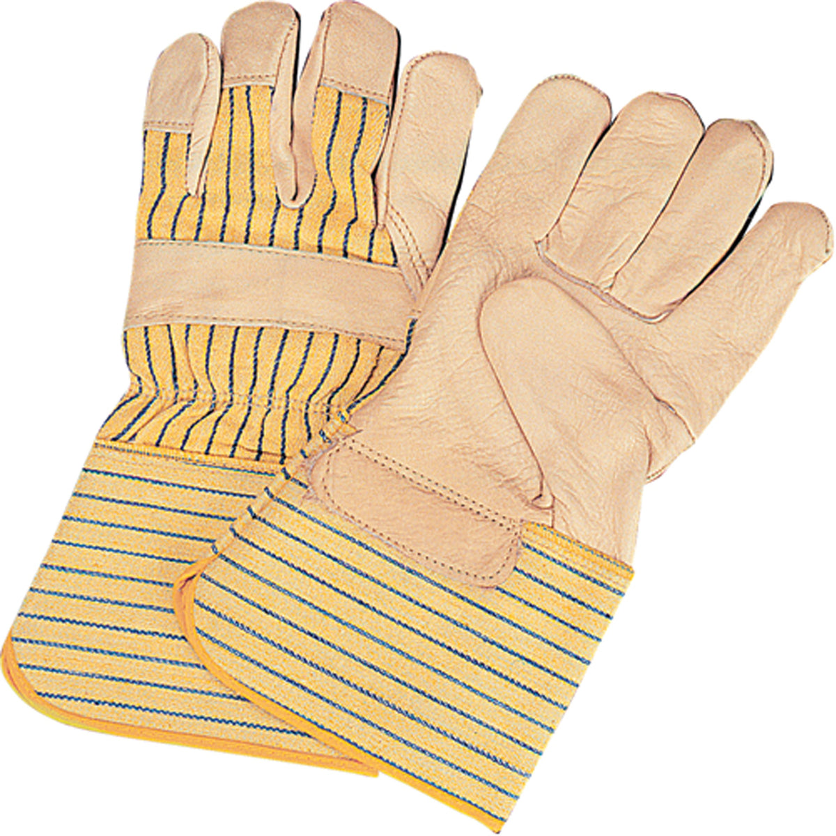 Gants d'ajusteur à paume sèche standard, Grande taille, Paume en cuir de vachette pleine fleur, Doublure intérieure en coton