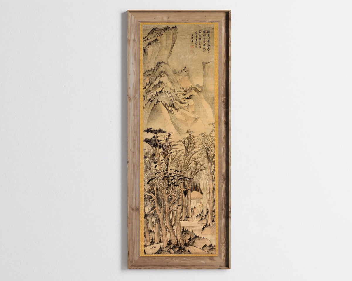 Autumn Woods Giclee Print: Wang Jianzhang Chinese Sepia Artwork