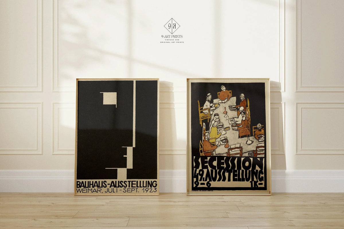STATEMENT DUO Bauhaus Egon Schiele Ausstellung Posters |  | Mid-Century Modern Art Prints available framed