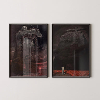 Fritz Gareis World War 1 Expressionist Art Print Set: Dark Symbolist Fine Art