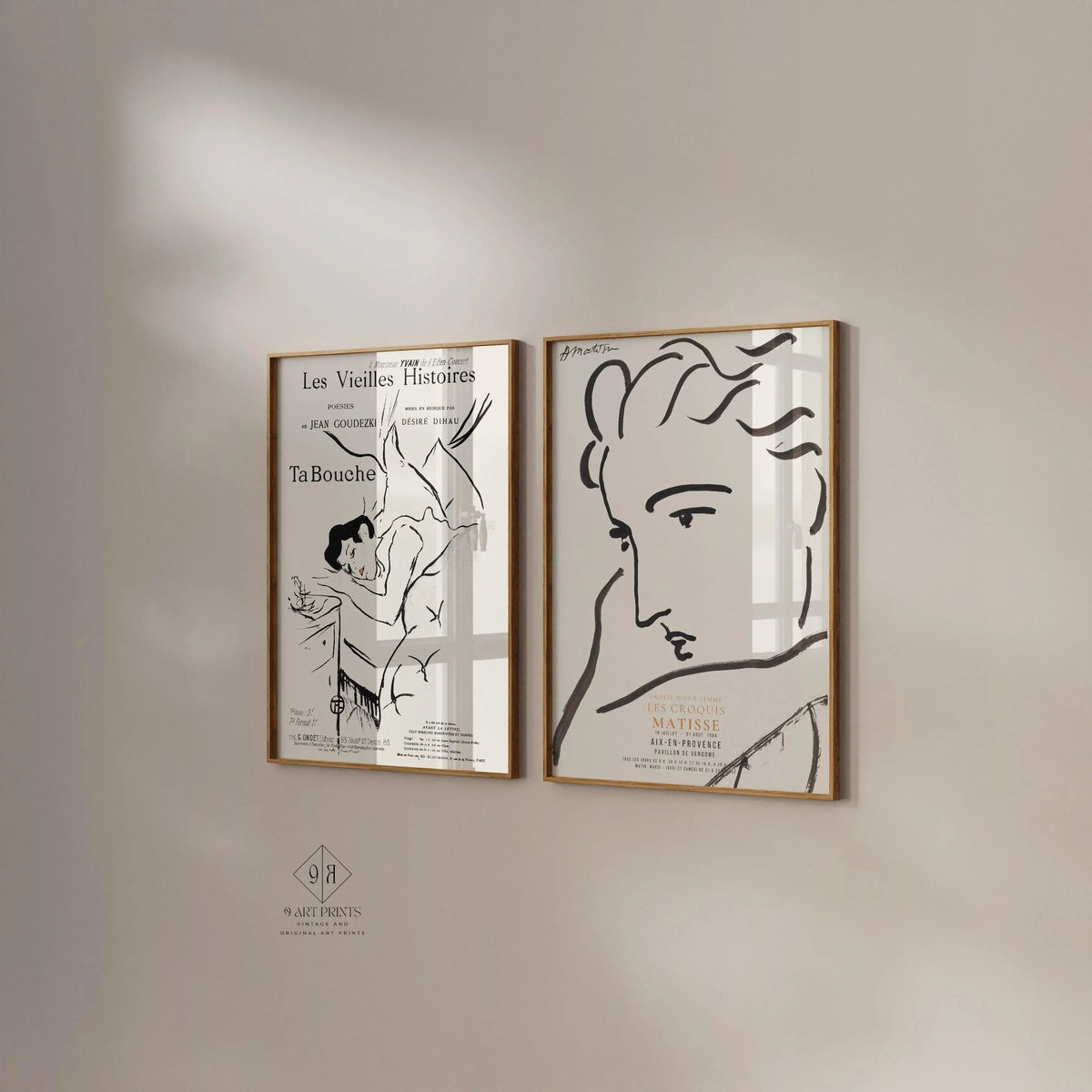 Matisse & Toulouse-Lautrec Art Prints: Neutral Gallery Wall Set