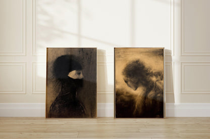 Odilon Redon & Stamkart Art Prints: Dark Academia Surrealist Decor