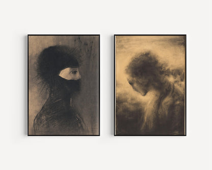 Odilon Redon & Stamkart Art Prints: Dark Academia Surrealist Decor