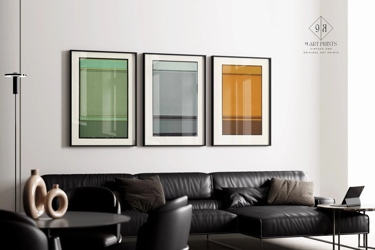 STATEMENT TRIO Abstract Art| Harmony of Broken Lines | James Ward | Minimalist Modern Art available framed