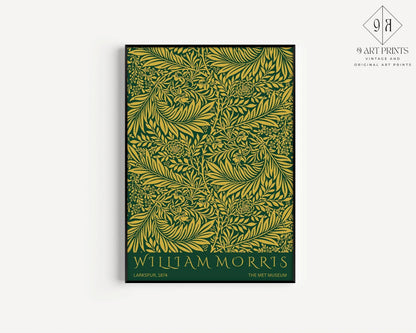 Bauhaus William Morris Matisse Art Print Set: Emerald Green Gold (Framed or Unframed)