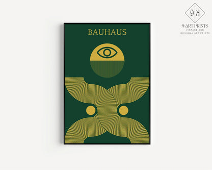 Bauhaus William Morris Matisse Art Print Set: Emerald Green Gold (Framed or Unframed)