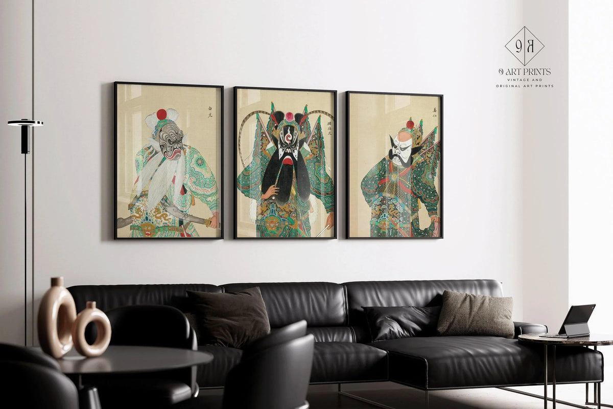 STATEMENT TRIO Peking Opera Art | Classic Chinese Art available framed
