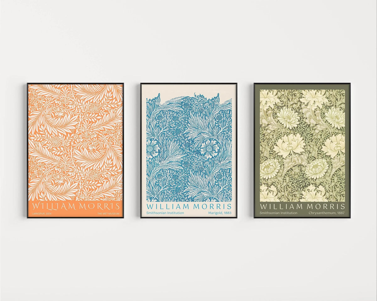 William Morris Art Nouveau Poster Set: Museum Exhibition Prints