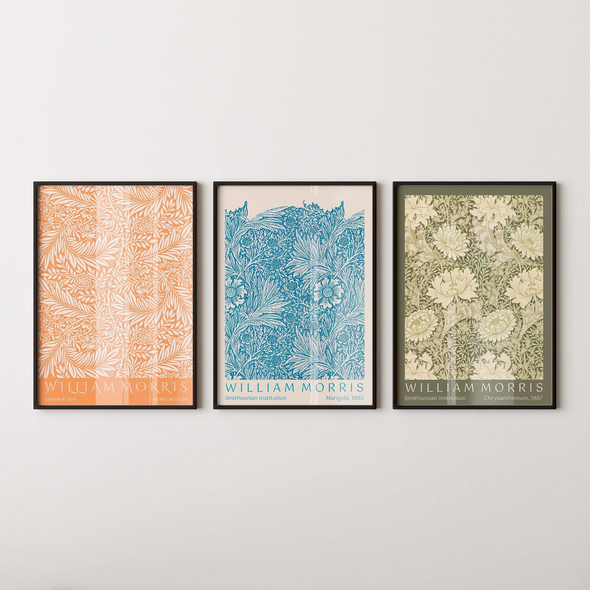 William Morris Art Nouveau Poster Set: Museum Exhibition Prints