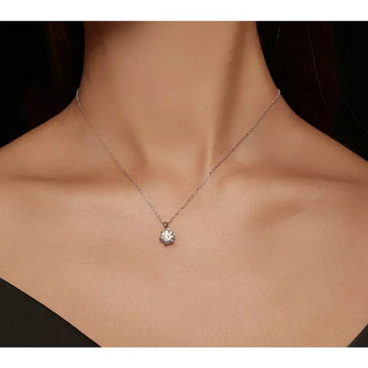 Superbe Collier Pendentif Moissanite 1 Carat | Argent Sterling 925 | Bijoux Fins de Mariage et de Mariée