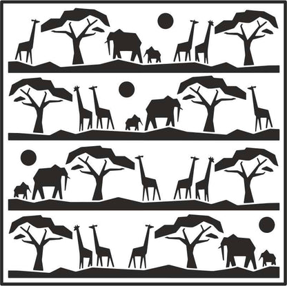 Pochoir Sue Wilson Safari Paysage 17,8 cm x 17,8 cm