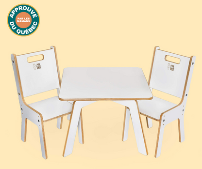 Wooden Extendable Table and Chair Set for Children - Le Mini Curieux