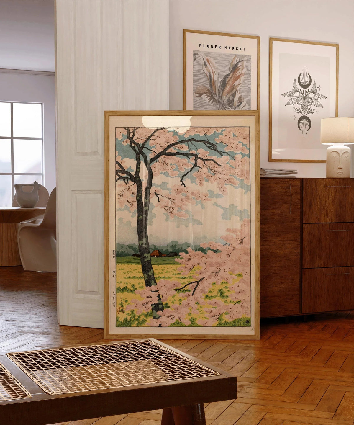 Takahashi Shotei Cherry Blossoms Print: Vintage Japanese Woodblock Art