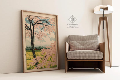 Takahashi Shotei Cherry Blossoms Print: Vintage Japanese Woodblock Art