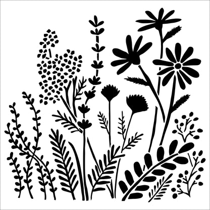 Pochoir The Crafters Workshop 6x6 Summer Meadow