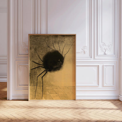 Odilon Redon Smiling Spider Print: Eerie Symbolist Art, Framed Giclee