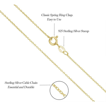 Élégance Intemporelle : Chaîne de Collier Ajustable en Argent Sterling 925 pour Femmes