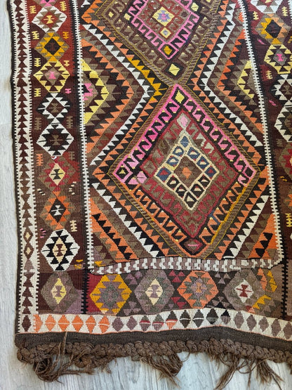 Turkish Kars Kilim Rug | 3' 11" x 10' 6"