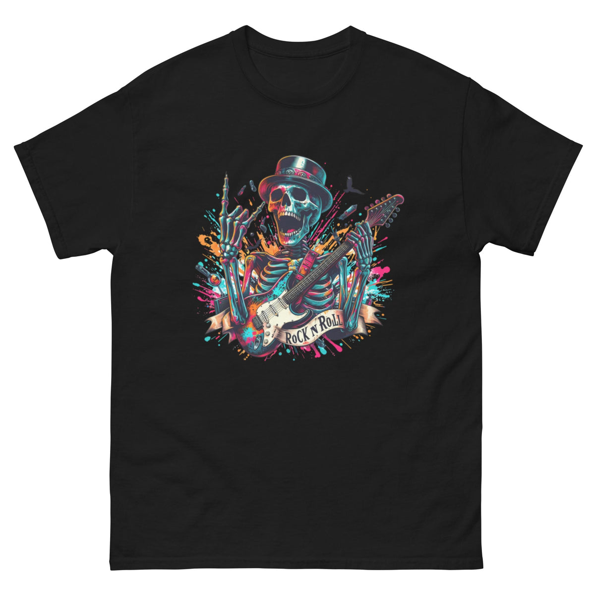 T-shirt classique unisexe Skelton Rock n Roll