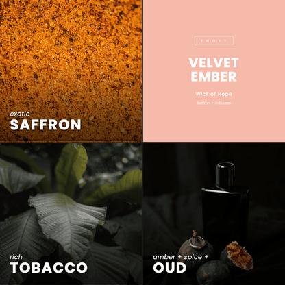 Bougie Velvet Ember | Safran + Tabac