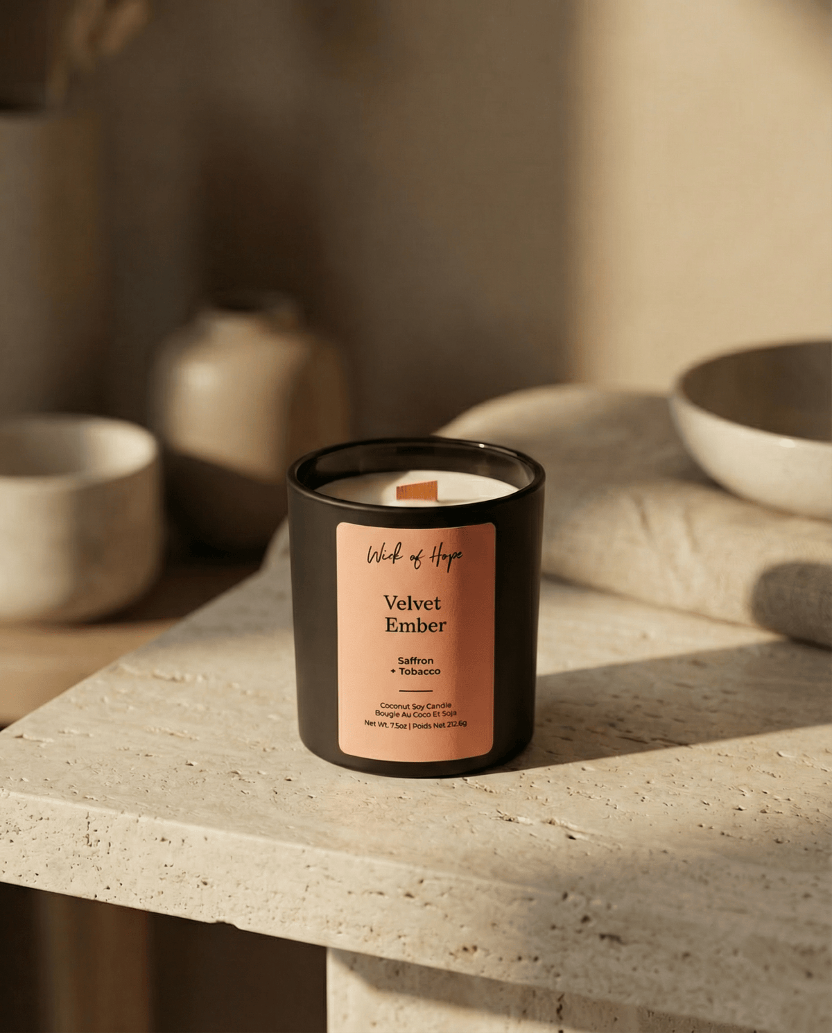 Bougie Velvet Ember | Safran + Tabac