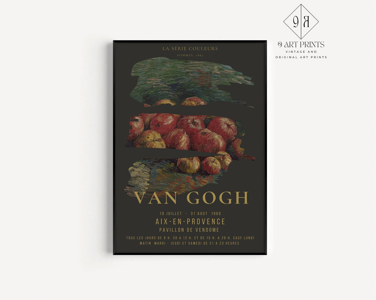 Vincent Van Gogh - Apples | Iconic Classic Impressionist Exhibition Poster Fine Art Print (available handframed or unframed)