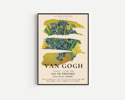 Van Gogh Irises Exhibition Poster: Fine Art Giclee Print