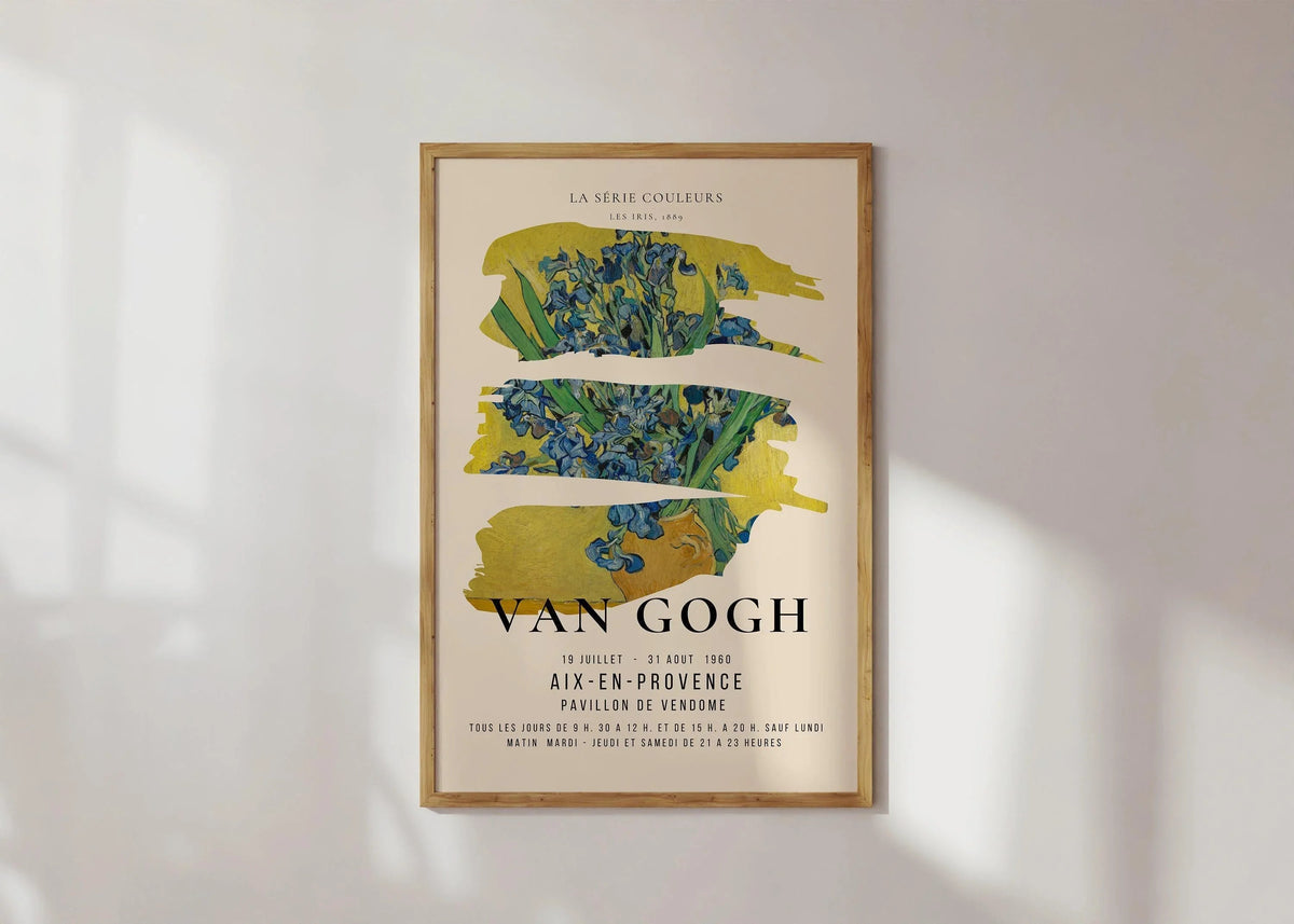 Van Gogh Irises Exhibition Poster: Fine Art Giclee Print