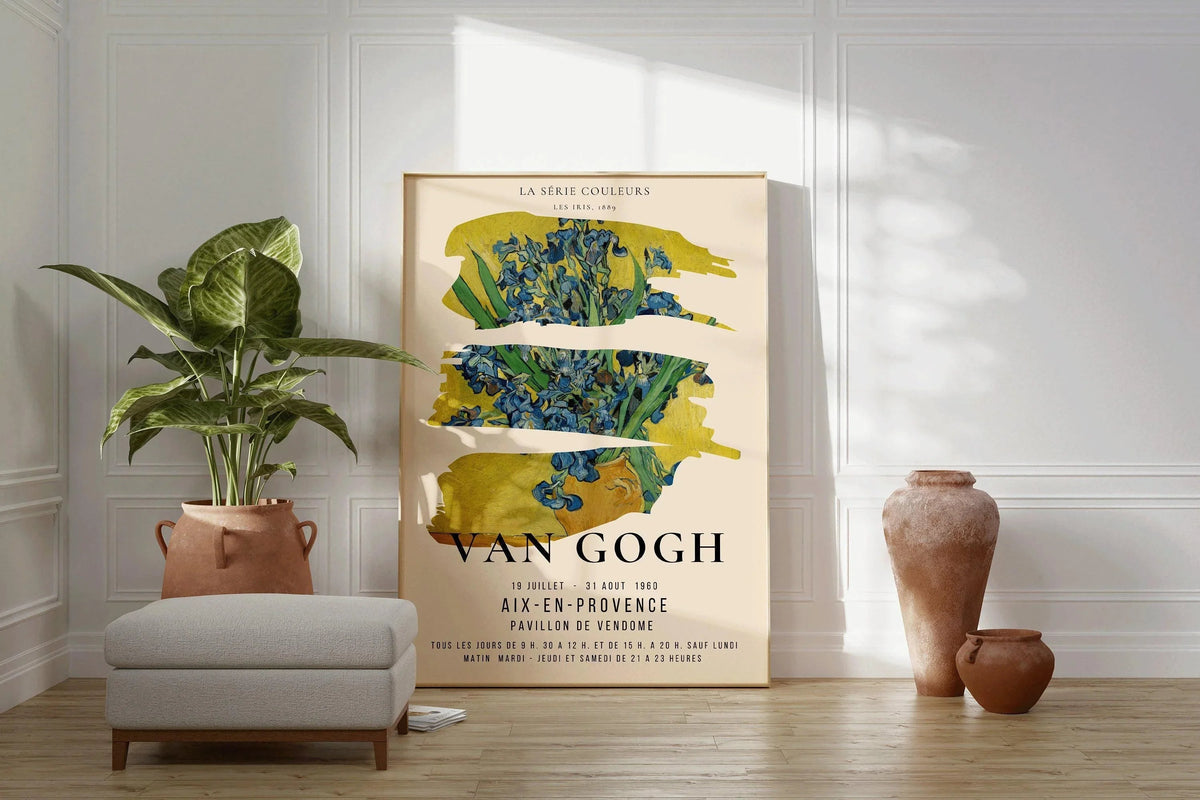 Van Gogh Irises Exhibition Poster: Fine Art Giclee Print