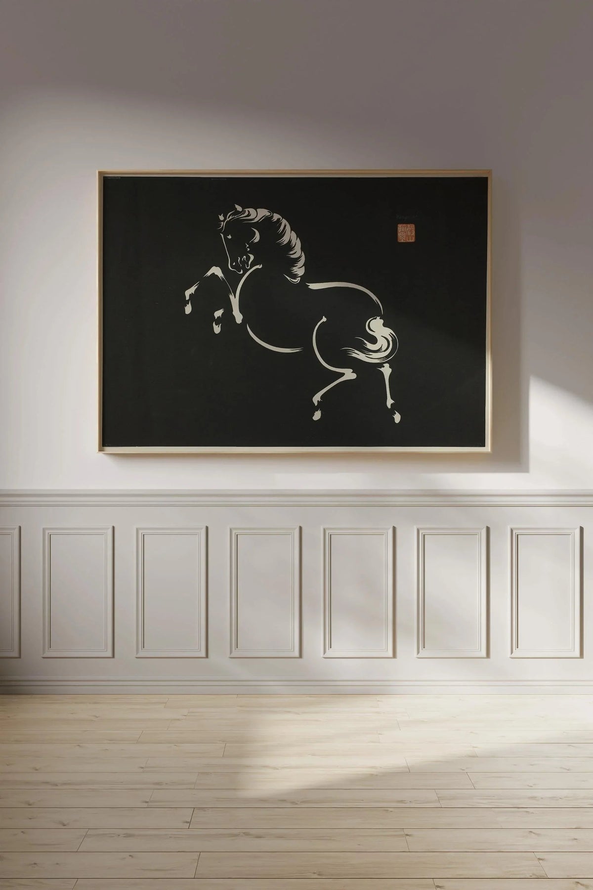 Estampe d'art japonais vintage de cheval : Giclée d'art de Wakyosai