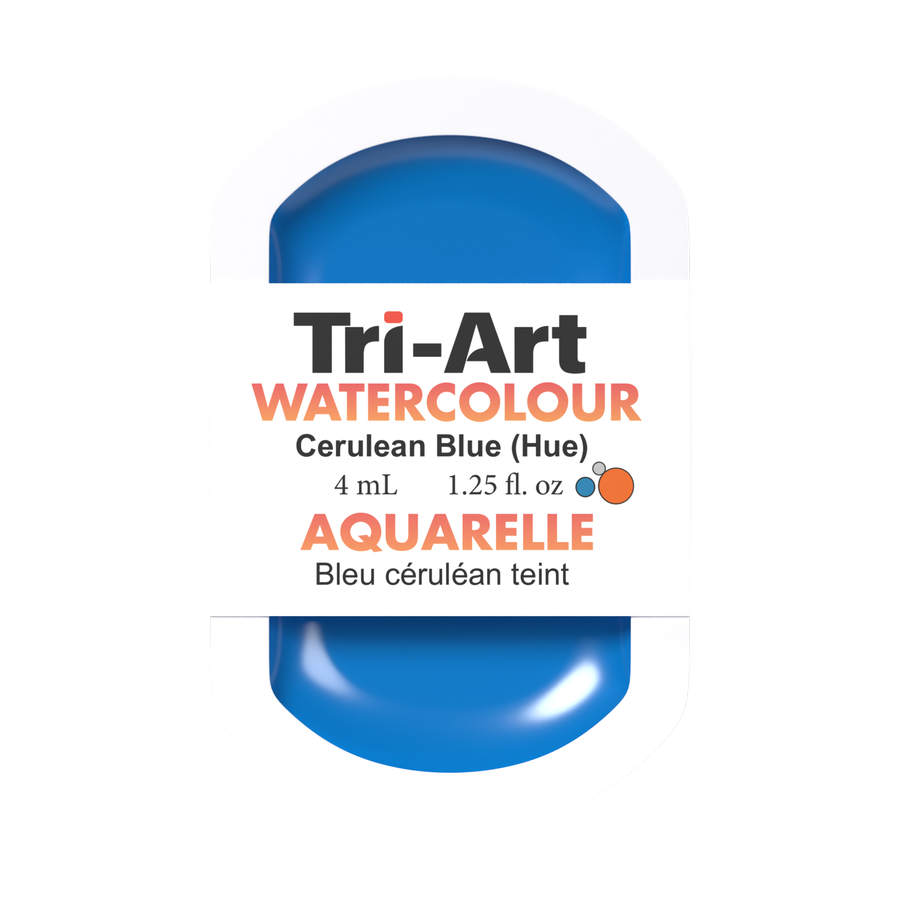 Godets d'aquarelle Tri-Art - Nuance bleu céruléen - 4 ml