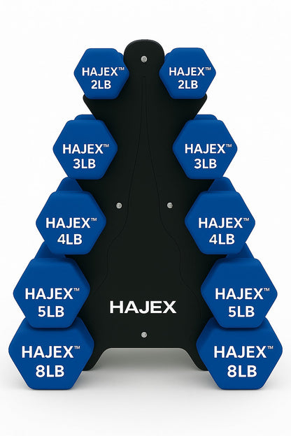 Neoprene Dumbbells Pairs & Sets With Rack