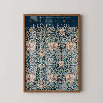 William Morris - Blue Honeysuckle PRINT | Vintage Botanical Pattern Poster (available handframed or unframed)