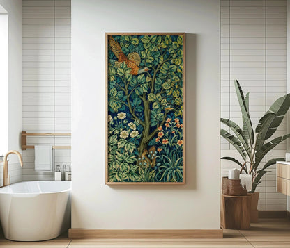 William Morris - Cock Pheasant and Squirrel PRINT  | Vintage Victorian Botanical Tall Vertical Art (available framed) 2x1
