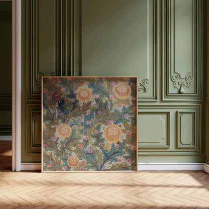 William Morris STATEMENT TRIO Arthur Heygate Mackmurdo| Artichokes Brambles Chrysanthemum & Squirrels available framed 1x1