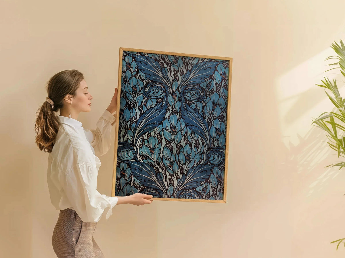 William Morris Swirling Leaf Print: Vintage Botanical Art (Framed Available)