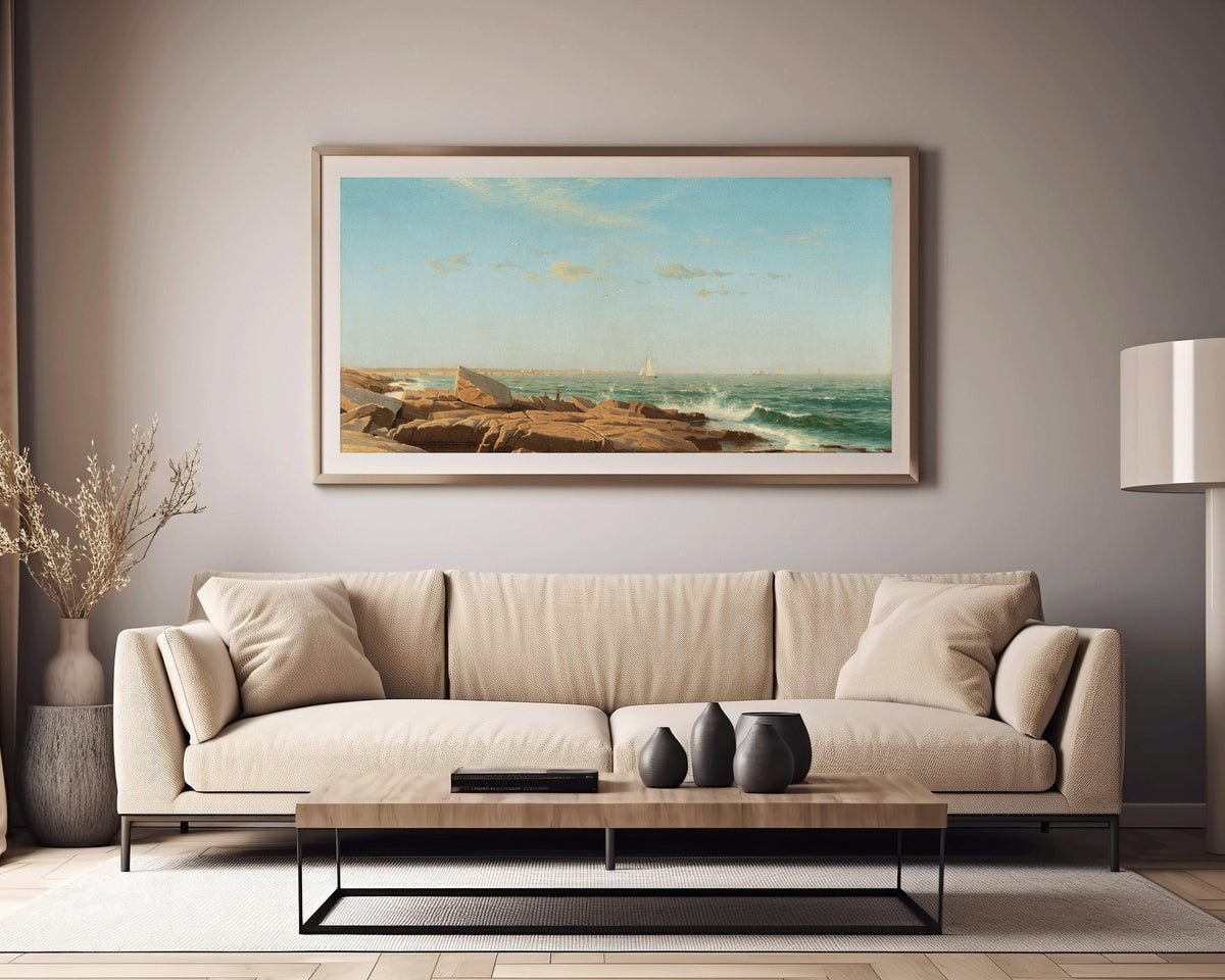 William Stanley Haseltine - Narragansett Bay | Wide Panoramic Seascape Art (available handframed or unframed) 2x1
