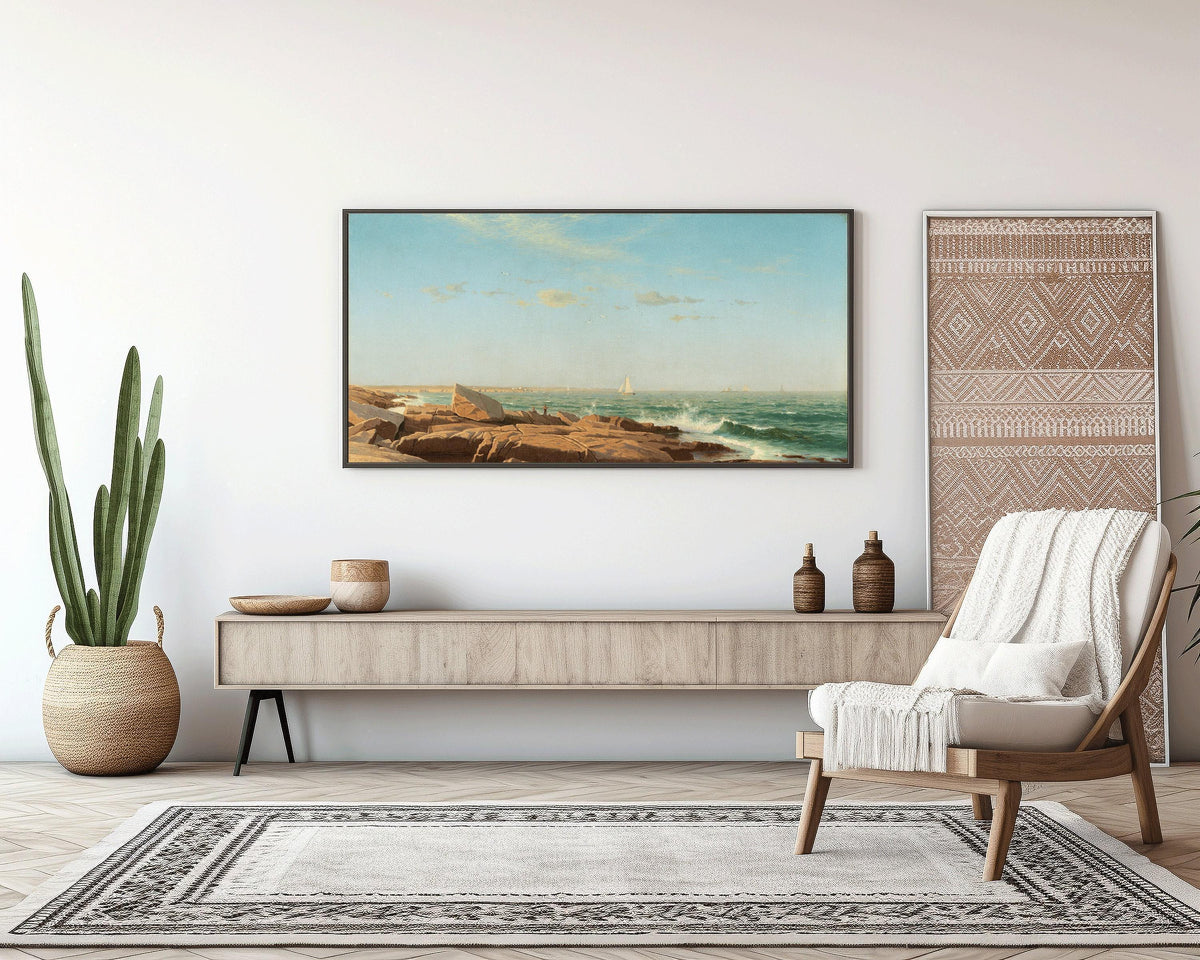 William Stanley Haseltine - Narragansett Bay | Wide Panoramic Seascape Art (available handframed or unframed) 2x1